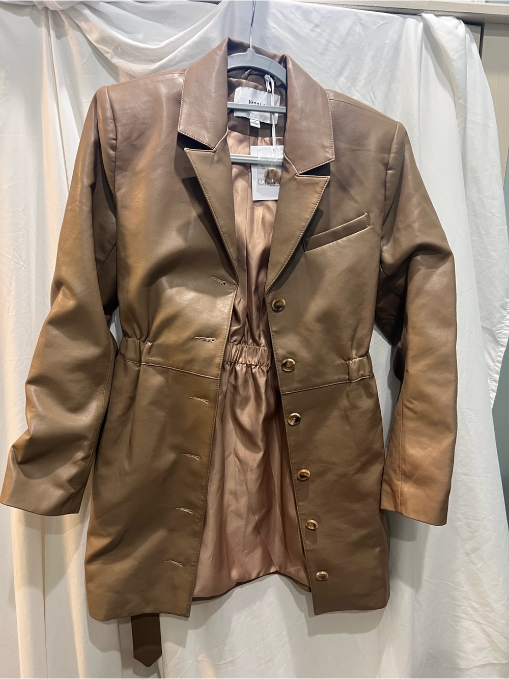 NWT Pistola Romona Faux Leather Button-Front Jacket/Dress